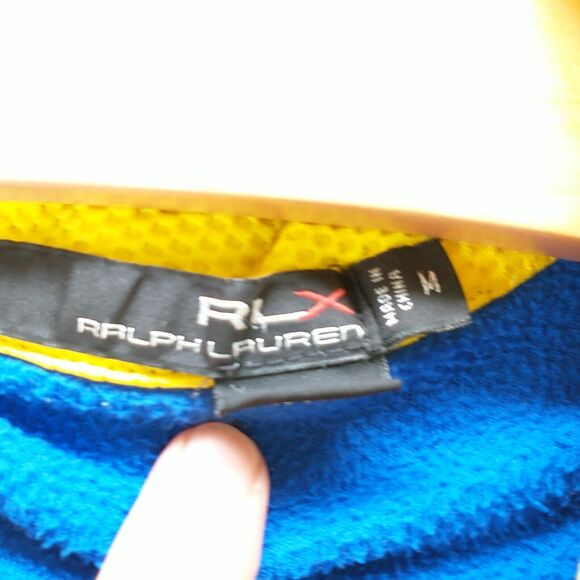 Ralph Lauren RLX Men's Zip Up Fleece Vest Blue Black Medium Zipped Pockets - Picture 9 of 13